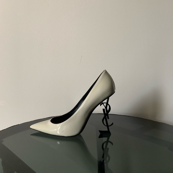 Yves Saint Laurent Shoes - Ysl Scarpin white with ysl heels